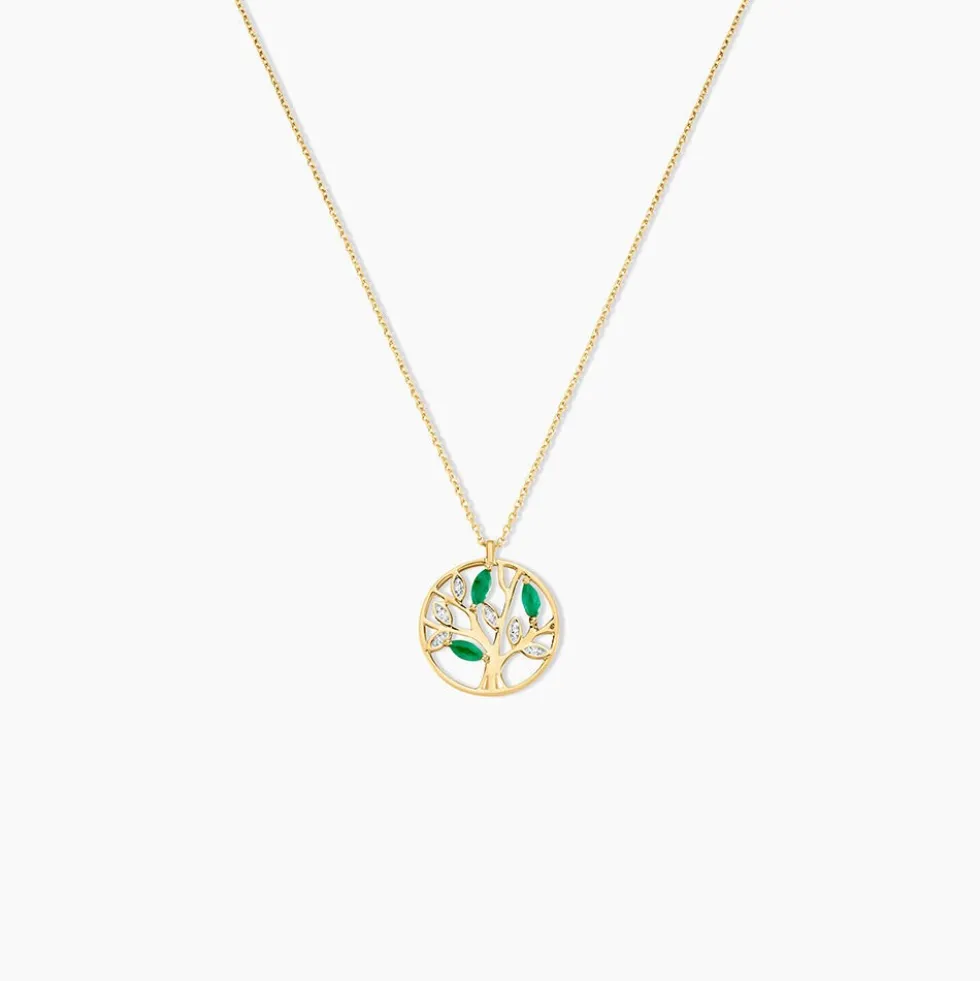 Collier Elsebein Or Jaune Emeraude