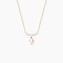 Collier Elysia Or Jaune Perle De Culture Oxyde De Zirconium