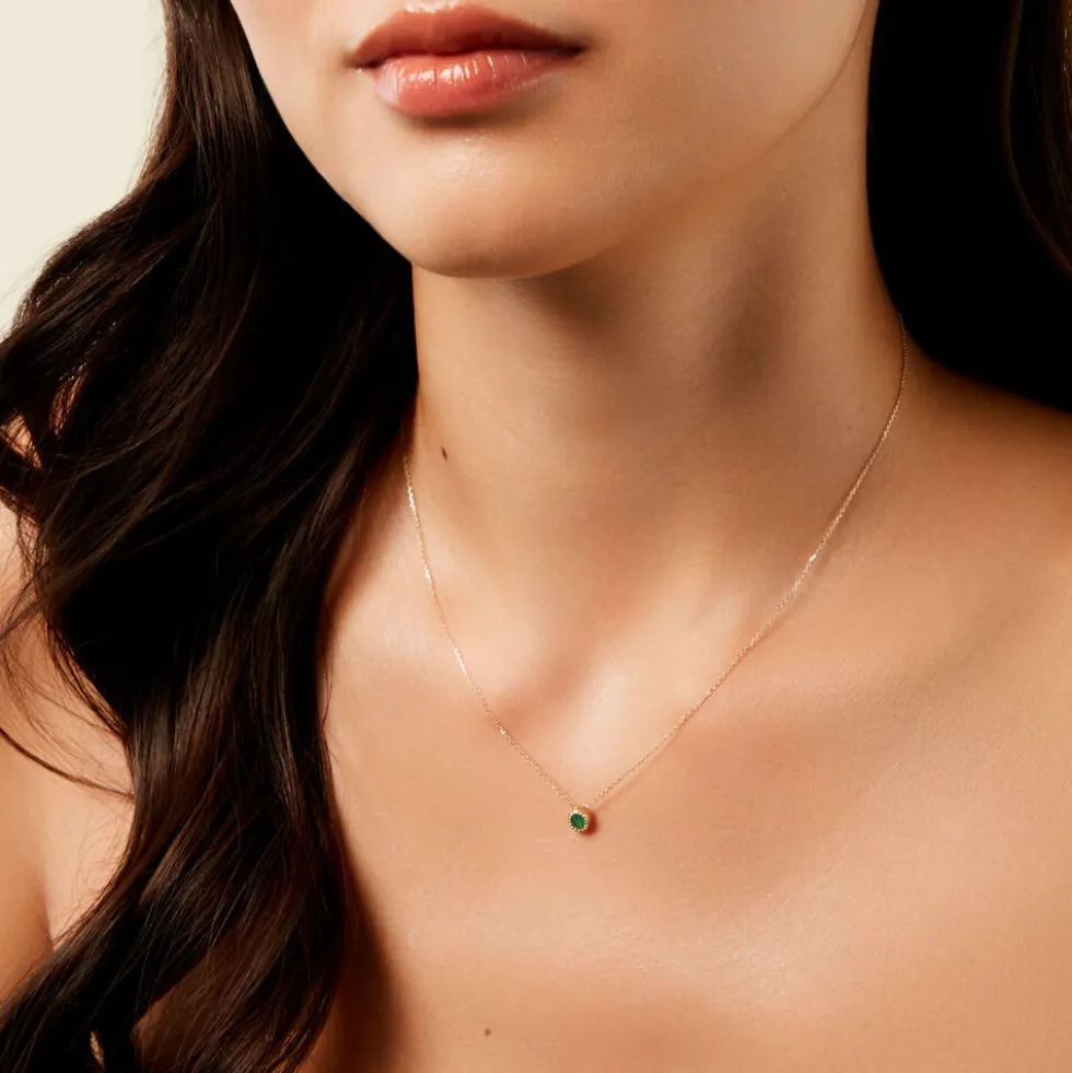 Collier Emaria Or Jaune Emeraude