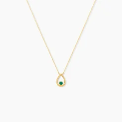 Collier Emeria Or Jaune Emeraude