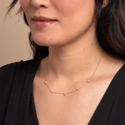 Collier Ethere Or Jaune Oxyde De Zirconium