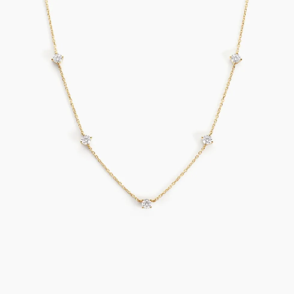 Collier Ethere Or Jaune Oxyde De Zirconium