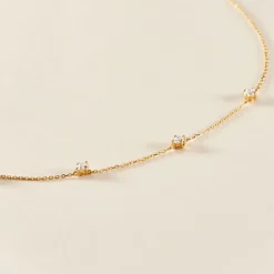 Collier Ethere Or Jaune Oxyde De Zirconium