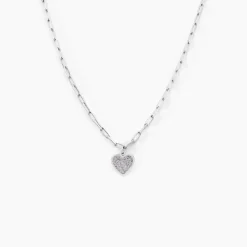 Collier Etincelante Argent Blanc