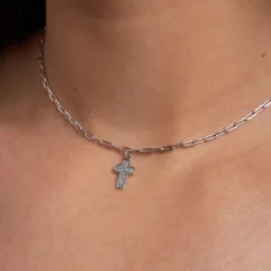 Collier Etincelante Argent Blanc