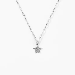 Collier Etincelante Argent Blanc