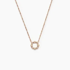 Collier Eugenie Argent Rose Oxyde De Zirconium