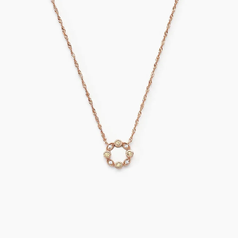 Collier Eugenie Argent Rose Oxyde De Zirconium