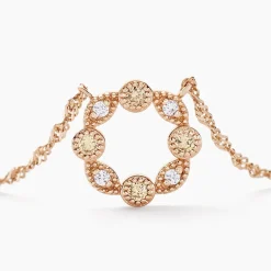 Collier Eugenie Argent Rose Oxyde De Zirconium