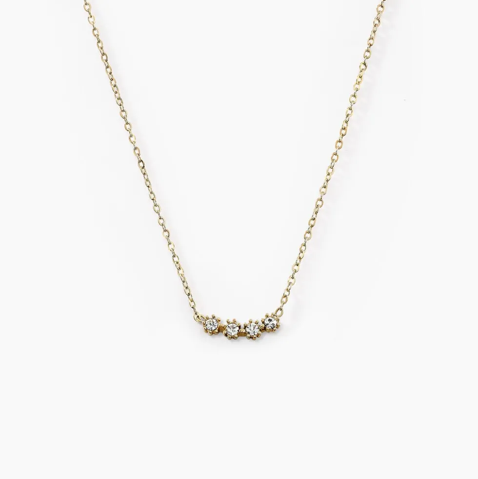 Collier Eva Acier Jaune Cristal