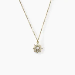 Collier Eva Acier Jaune Oxyde De Zirconium