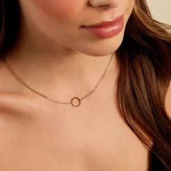 Collier Eva Cercle Ajoure Acier Jaune