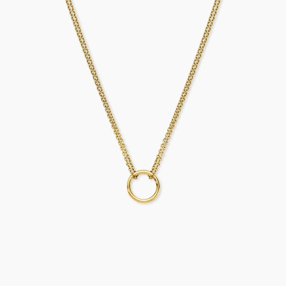 Collier Eva Cercle Ajoure Acier Jaune