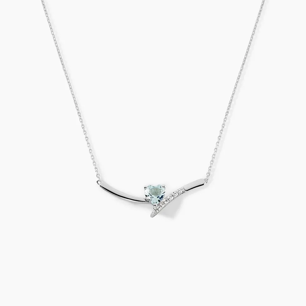 Collier Eva Or Blanc Topaze Et Oxyde De Zirconium