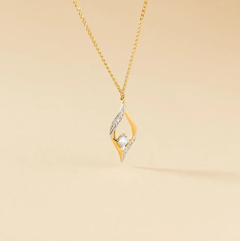 Collier Eye Or Jaune Oxyde De Zirconium
