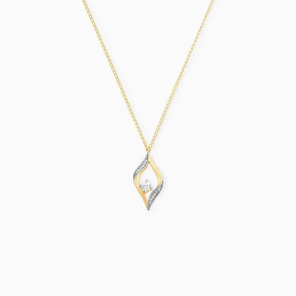 Collier Eye Or Jaune Oxyde De Zirconium