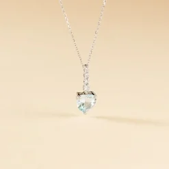 Collier Fany Or Blanc Topaze Et Oxyde De Zirconium