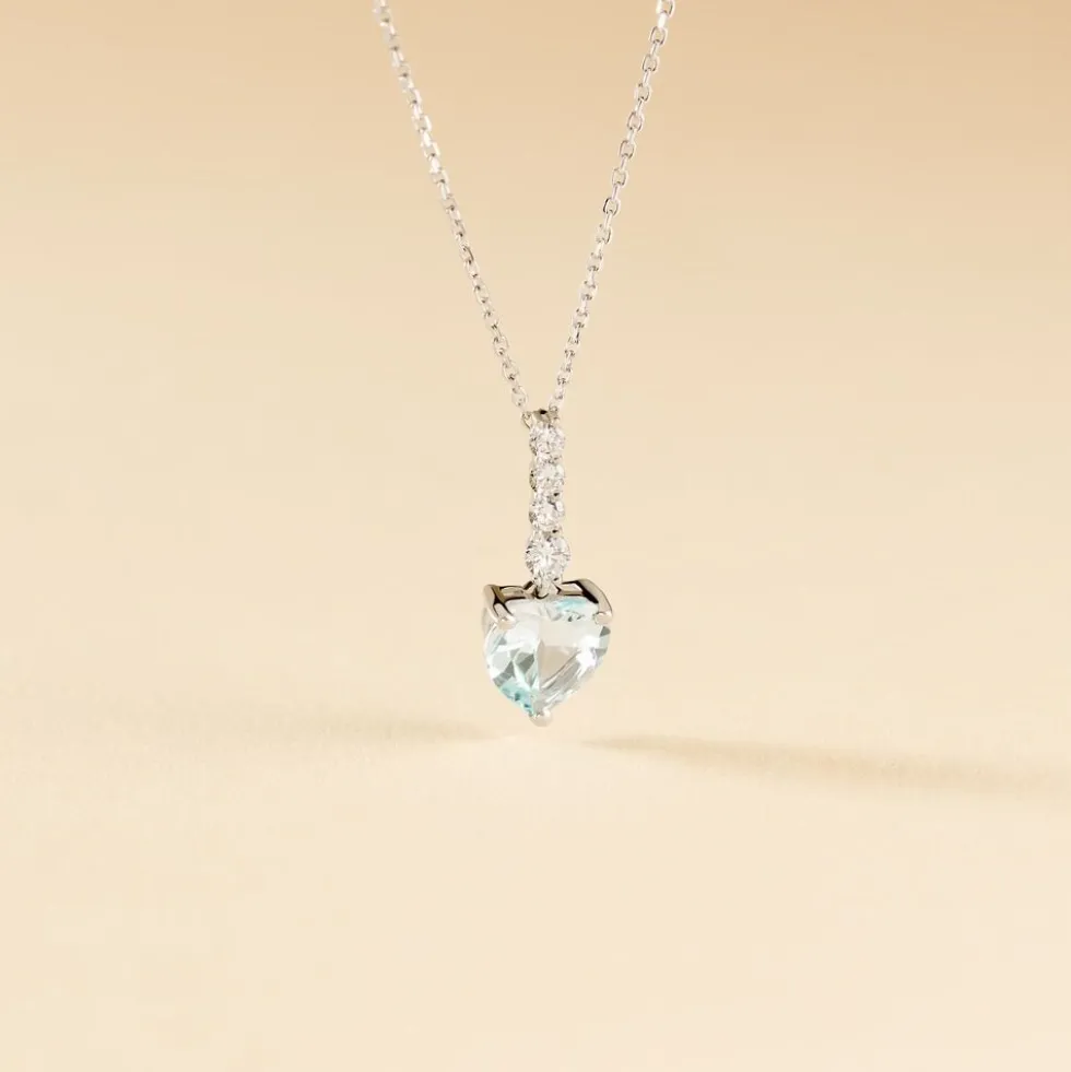 Collier Fany Or Blanc Topaze Et Oxyde De Zirconium
