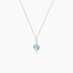 Collier Fany Or Blanc Topaze Et Oxyde De Zirconium