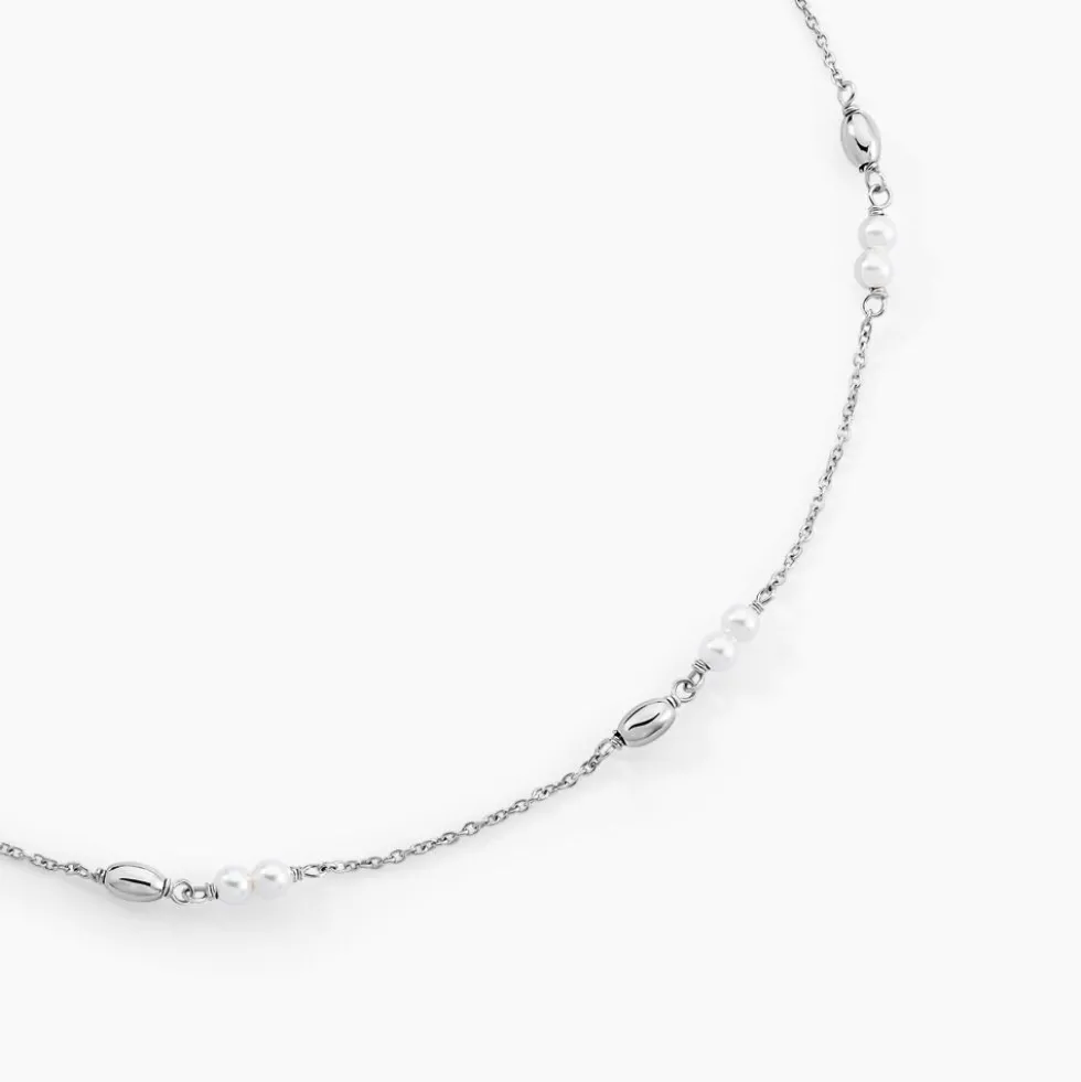 Collier Felisia Argent Blanc Cristaux De Swarovski