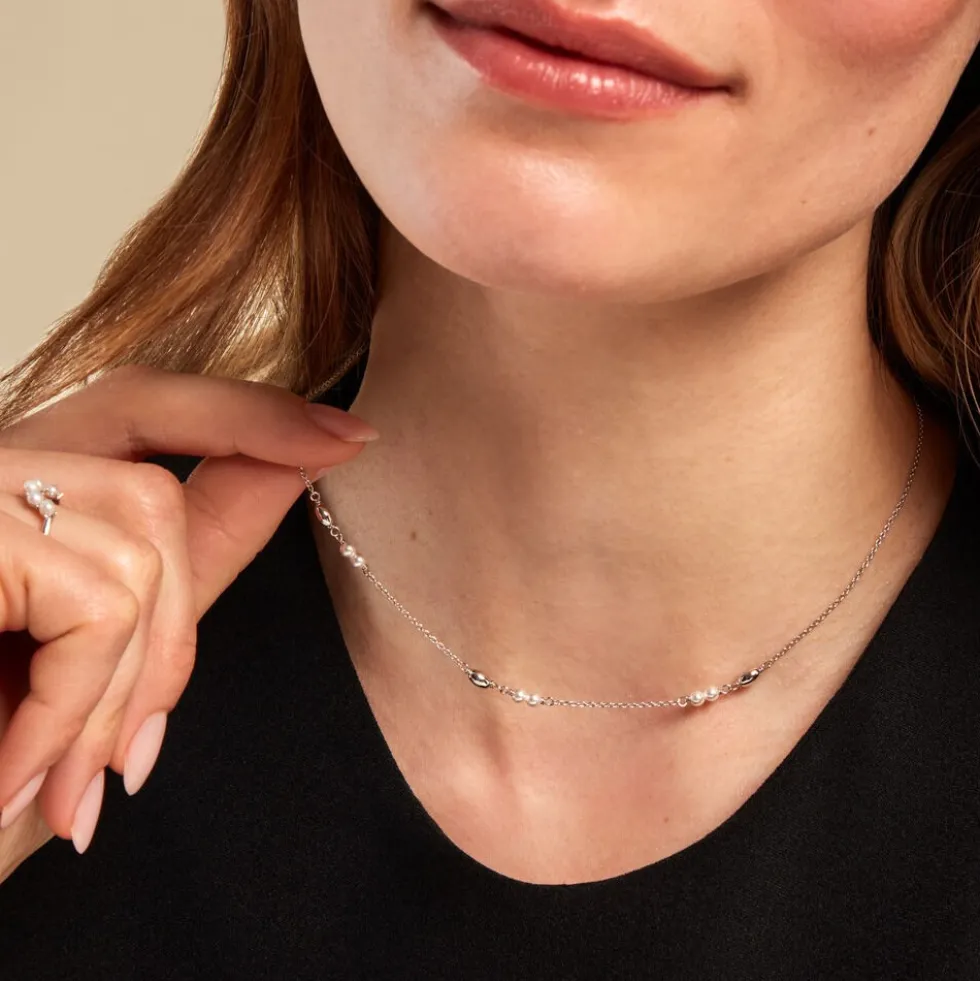 Collier Felisia Argent Blanc Cristaux De Swarovski