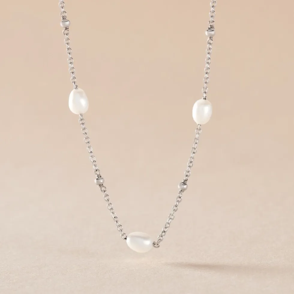 Collier Flawless Argent Blanc Perle De Culture