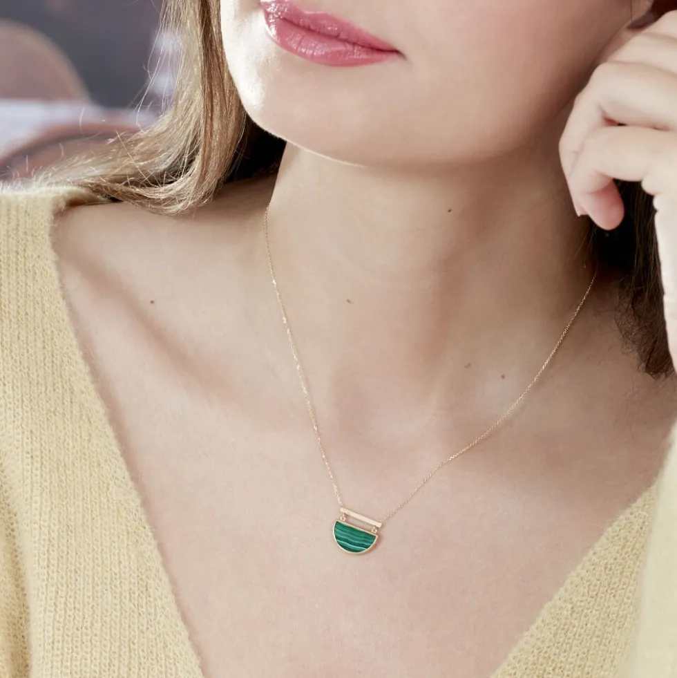 Collier Florica Or Jaune Malachite