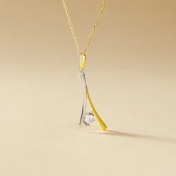 Collier Formev Or Bicolore Oxyde De Zirconium