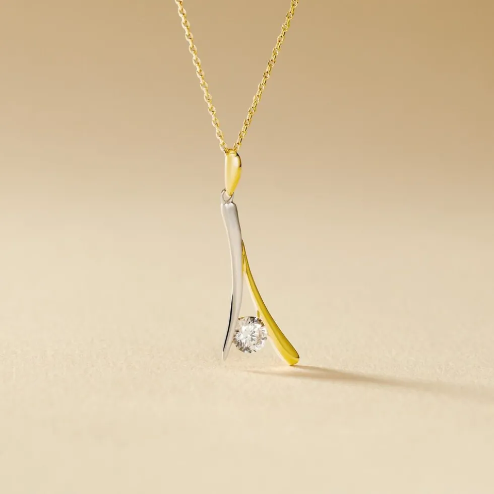 Collier Formev Or Bicolore Oxyde De Zirconium