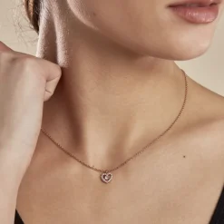 Collier Gino Argent Rose Oxyde De Zirconium