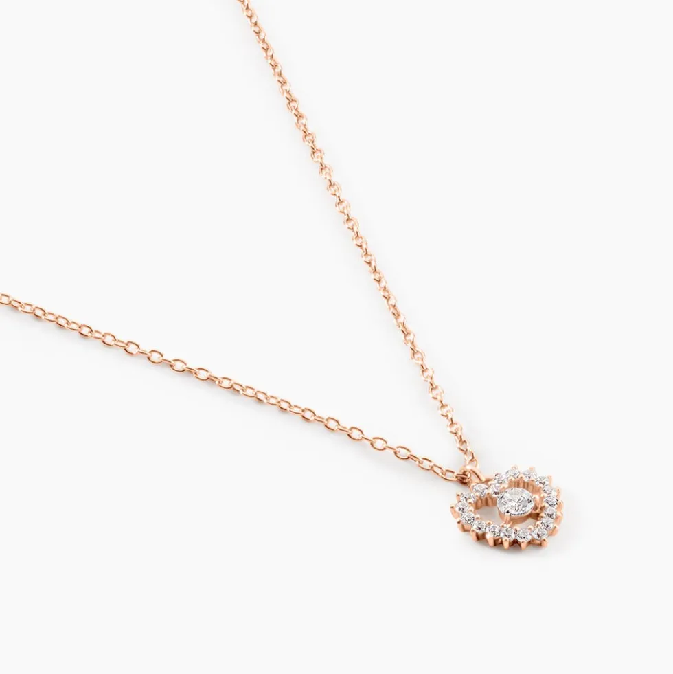 Collier Gino Argent Rose Oxyde De Zirconium