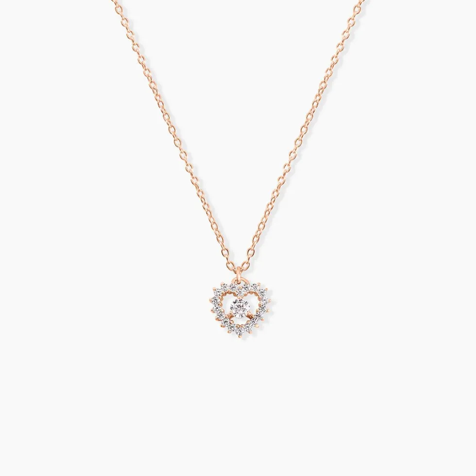 Collier Gino Argent Rose Oxyde De Zirconium