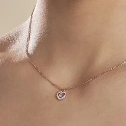 Collier Gino Argent Rose Oxyde De Zirconium