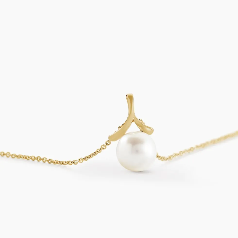 Collier Gladdie Or Jaune Perle De Culture