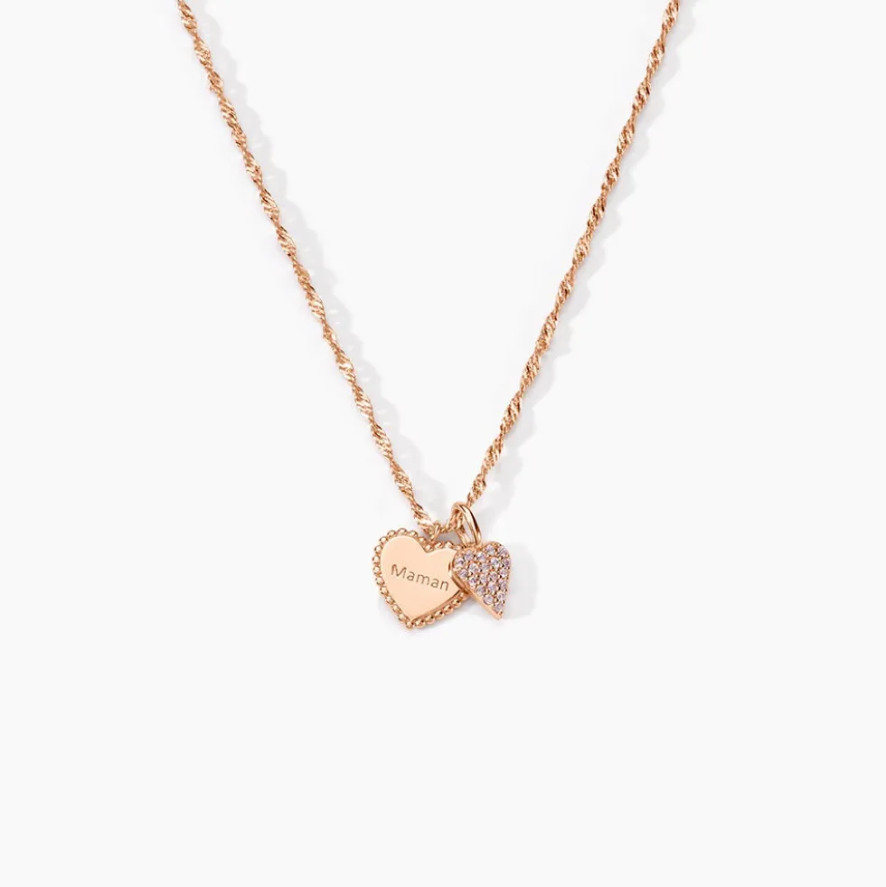 Collier Gloria Argent Rose Oxyde De Zirconium