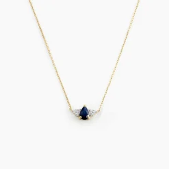 Collier Glykeria Or Jaune Saphir Diamant