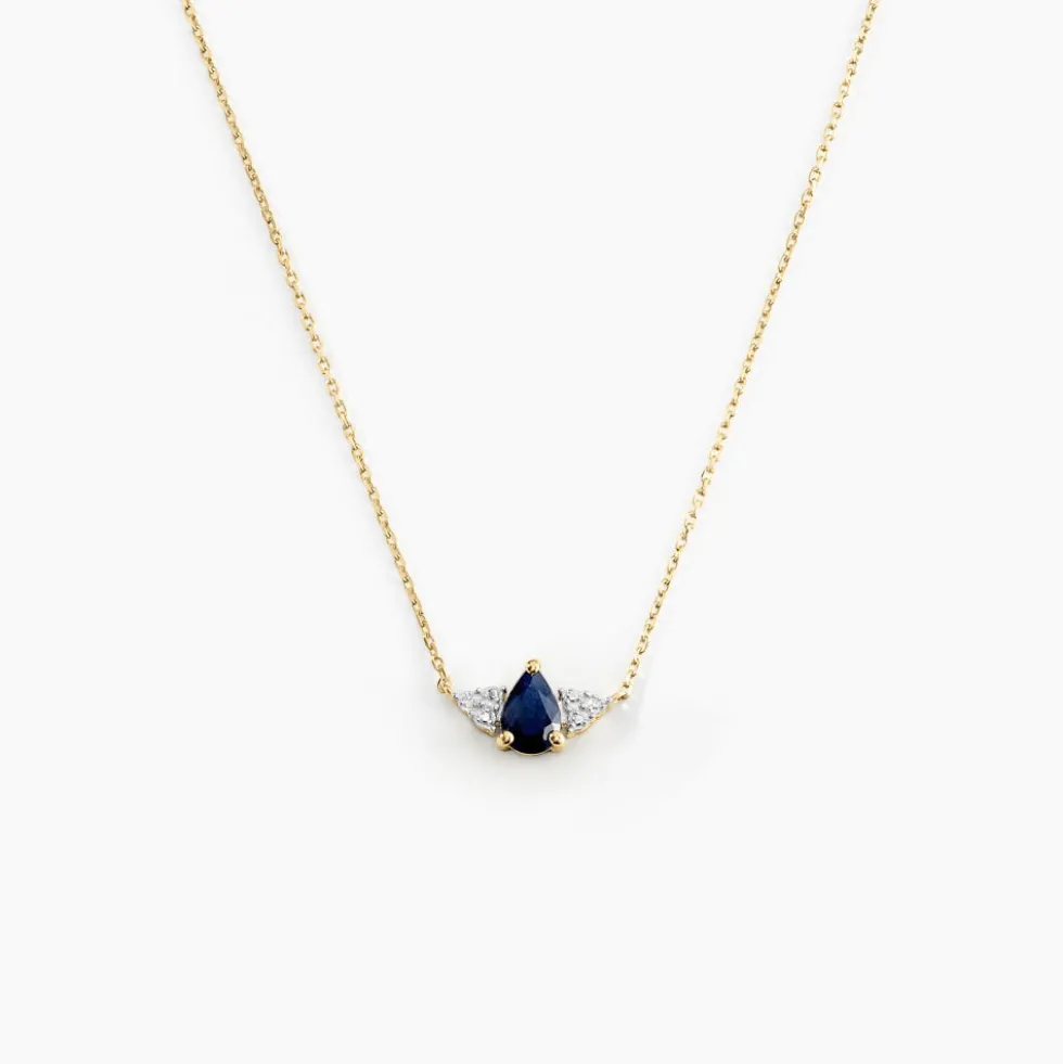 Collier Glykeria Or Jaune Saphir Diamant