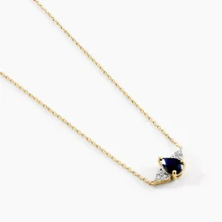 Collier Glykeria Or Jaune Saphir Diamant