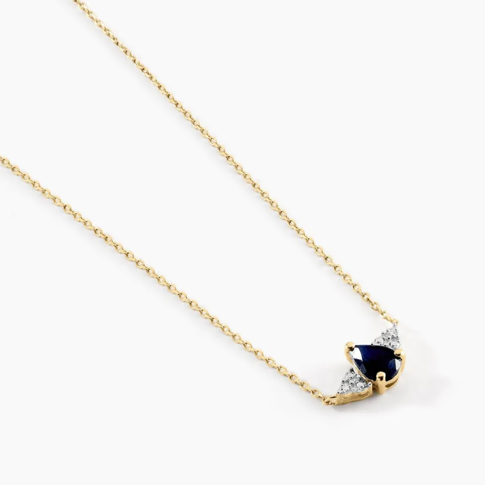 Collier Glykeria Or Jaune Saphir Diamant