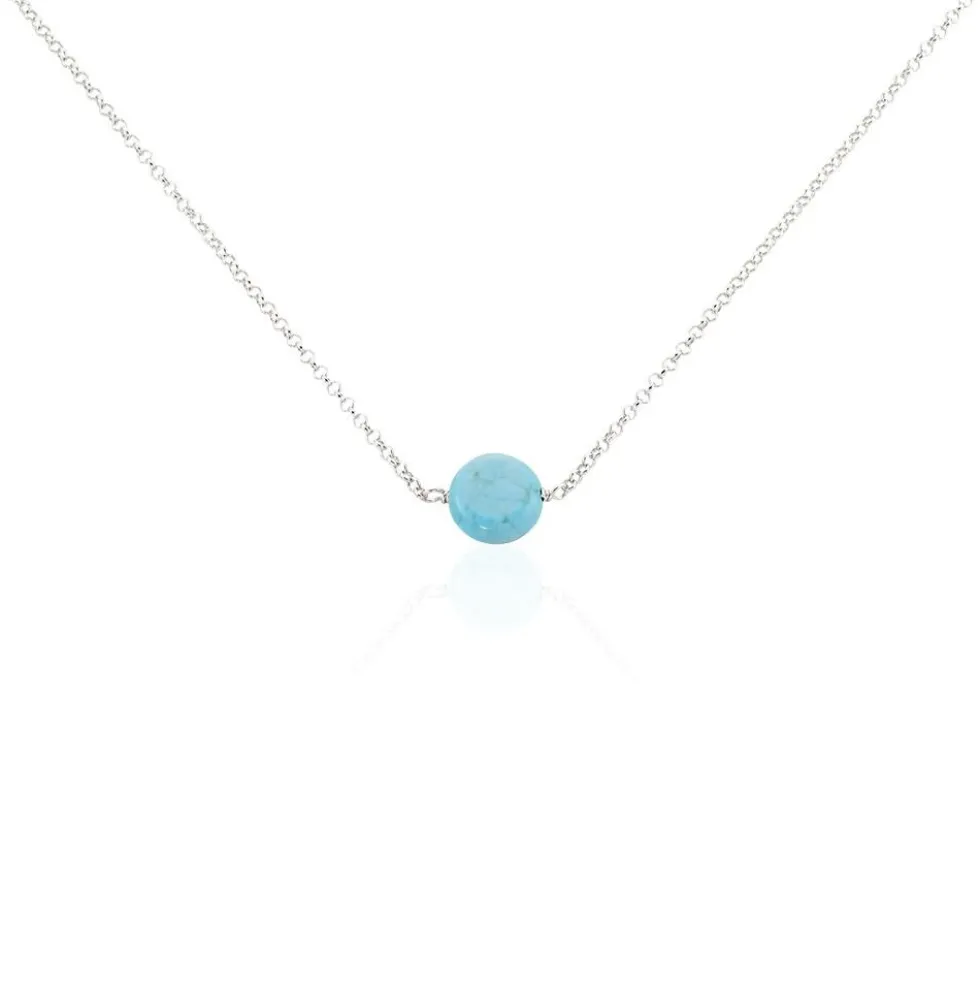 Collier Graziana Argent Blanc Turquoise