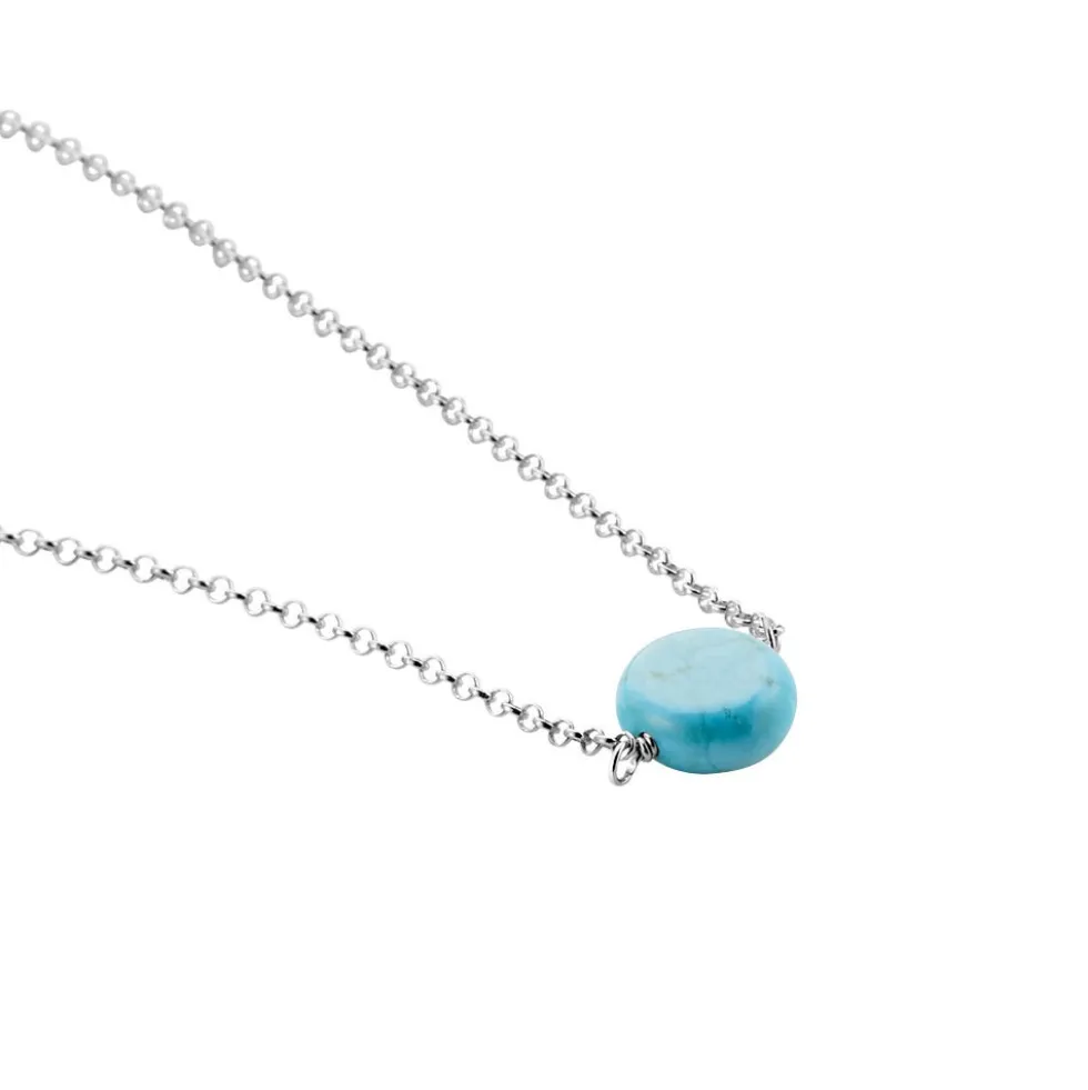 Collier Graziana Argent Blanc Turquoise