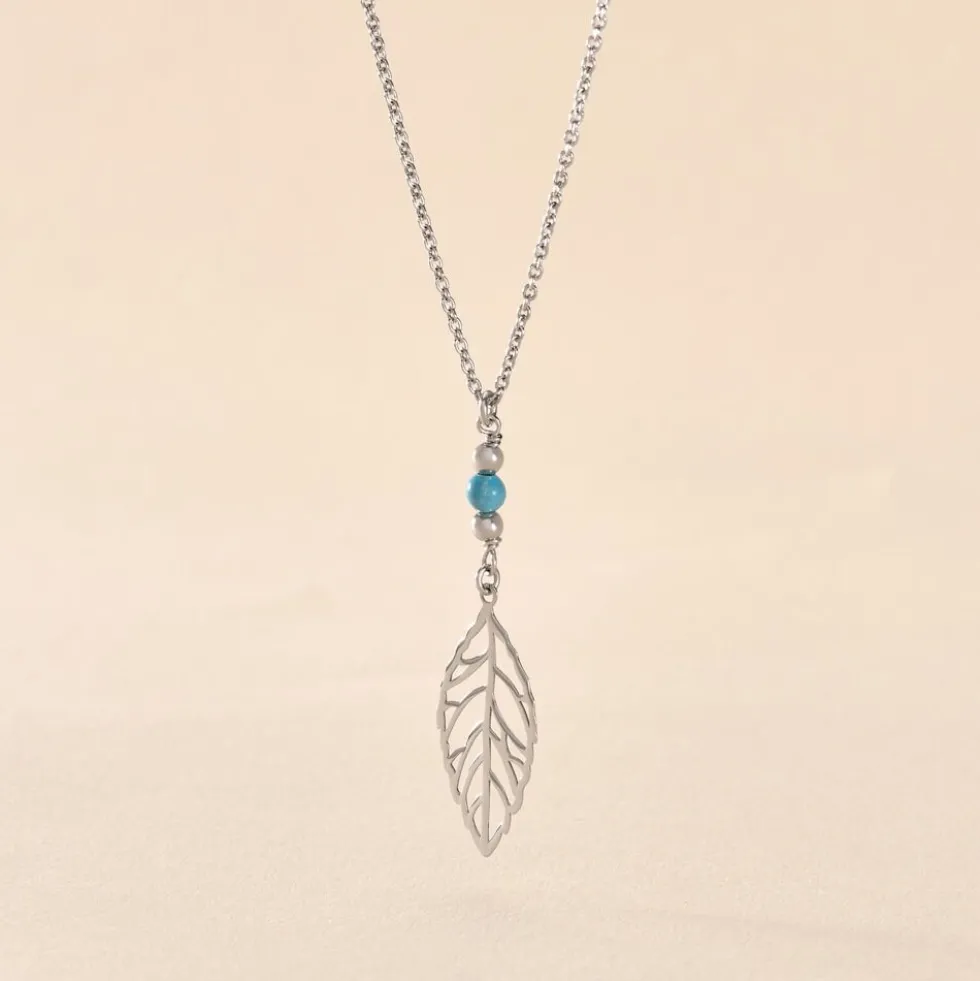 Collier Grethel Argent Blanc Turquoise