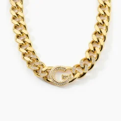 Collier Guess G Crystal Acier Jaune Oxyde De Zirconium
