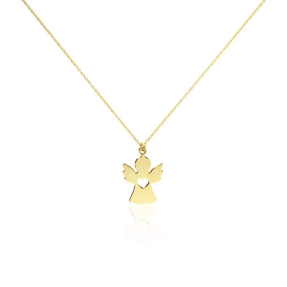 Collier Hallie Ange Et Coeur Or Jaune