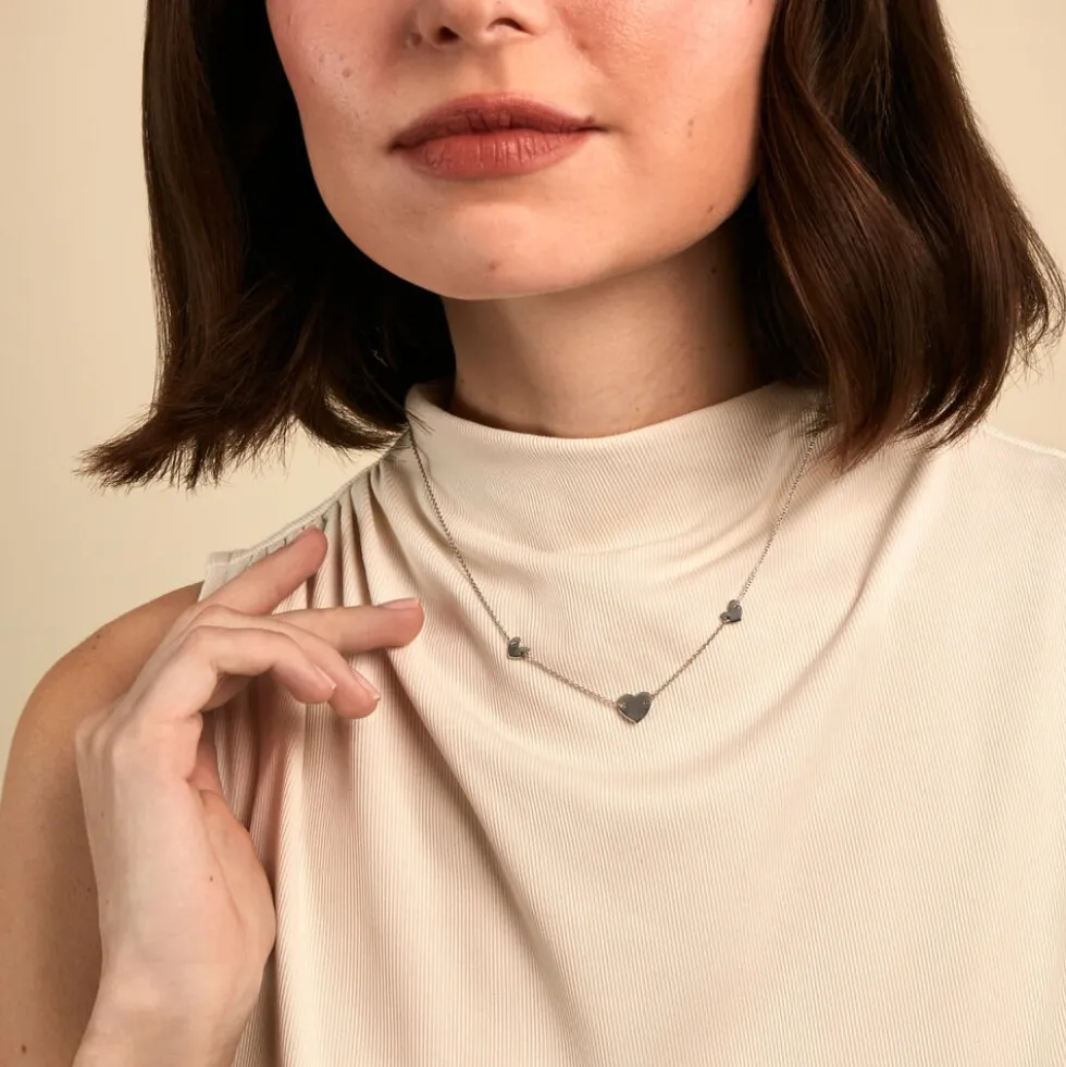 Collier Hearten Argent Blanc