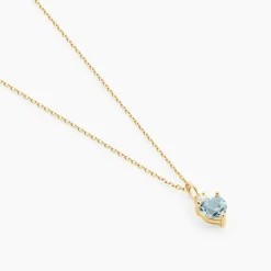 Collier Heart Or Jaune Topaze Oxyde De Zirconium