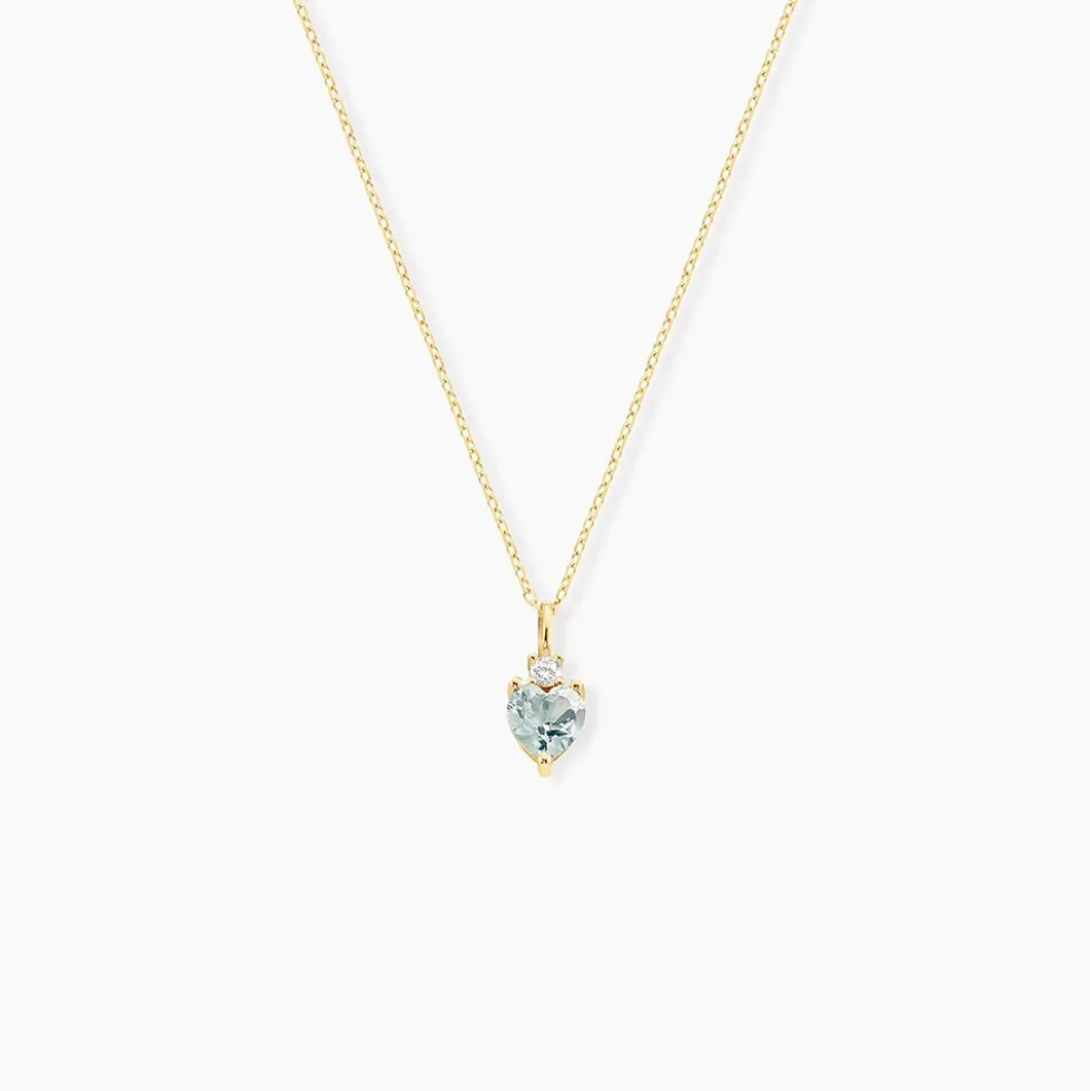 Collier Heart Or Jaune Topaze Oxyde De Zirconium