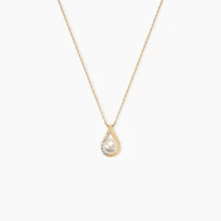 Collier Helin Or Jaune Perle De Culture Et Oxyde De Zirconium