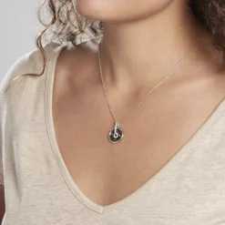 Collier Ina Argent Blanc Céramique Et Oxyde De Zirconium