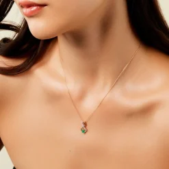 Collier Iolo Or Jaune Emeraude